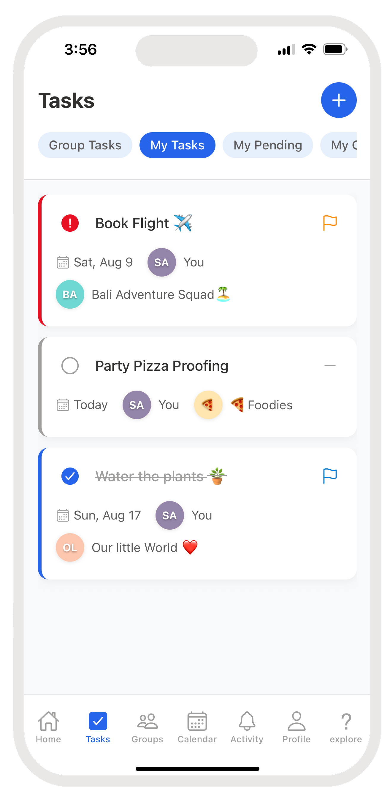 SplitChores Tasks Screen